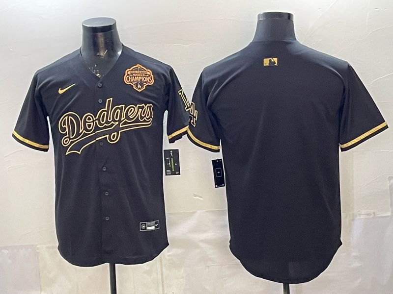 2026 Men Nike Los Angeles Dodgers Blank black gold Game MLB Jersey 005